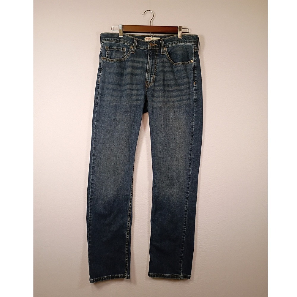Classic Signature Levi Strauss Mens 32x32 Blue Straight Leg Stretch Jeans